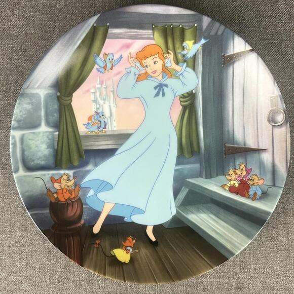 Vintage Disney 1989 Knowles Cinderella A Dream is a Wish Your Heart Makes Plate - Picture 1 of 3